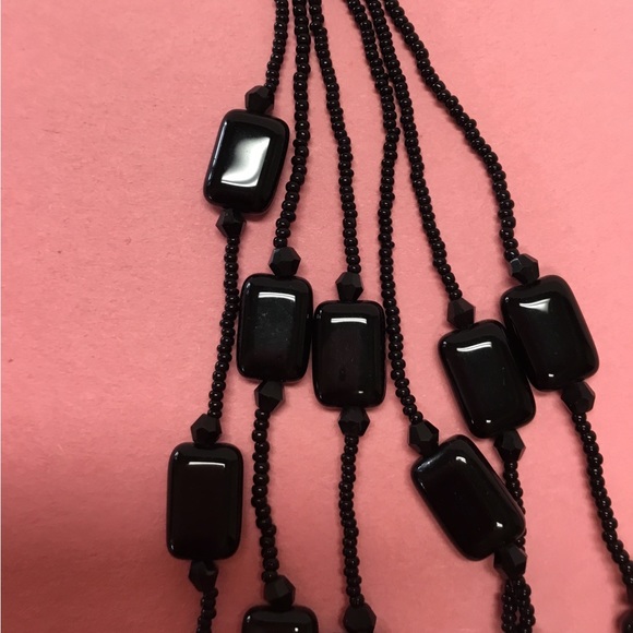 New White House/Black Market 6 Layer Black Necklace. - Picture 4 of 5